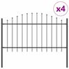 vidaXL Garden Fence 4 pcs Grey 170 x 140 cm Powder-Coated Steel