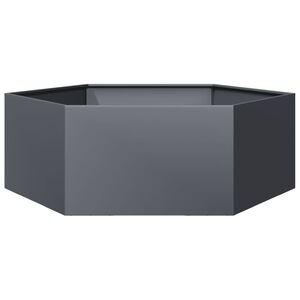 vidaXL Garden Planter Anthracite Hexagon 138x120x45 cm Steel