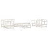 vidaXL 8 Piece Garden Lounge Set White Solid Wood Pine