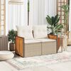 vidaXL Garden Sofa with Cushions 2-Seater Beige Poly Rattan