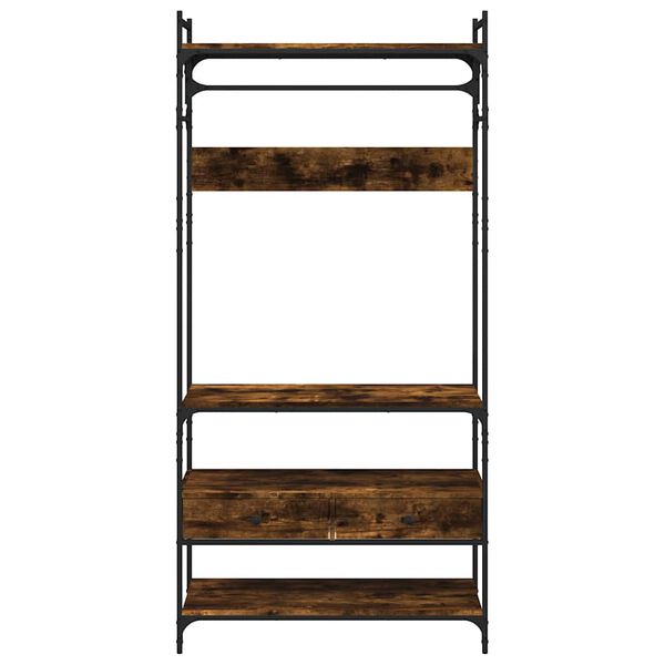 vidaXL Wardrobe with Drawers Smoked Oak 89x39x184.5 cm Engineered Wood