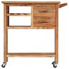 vidaXL Kitchen Trolley 80x45x91 cm Solid Wood Acacia