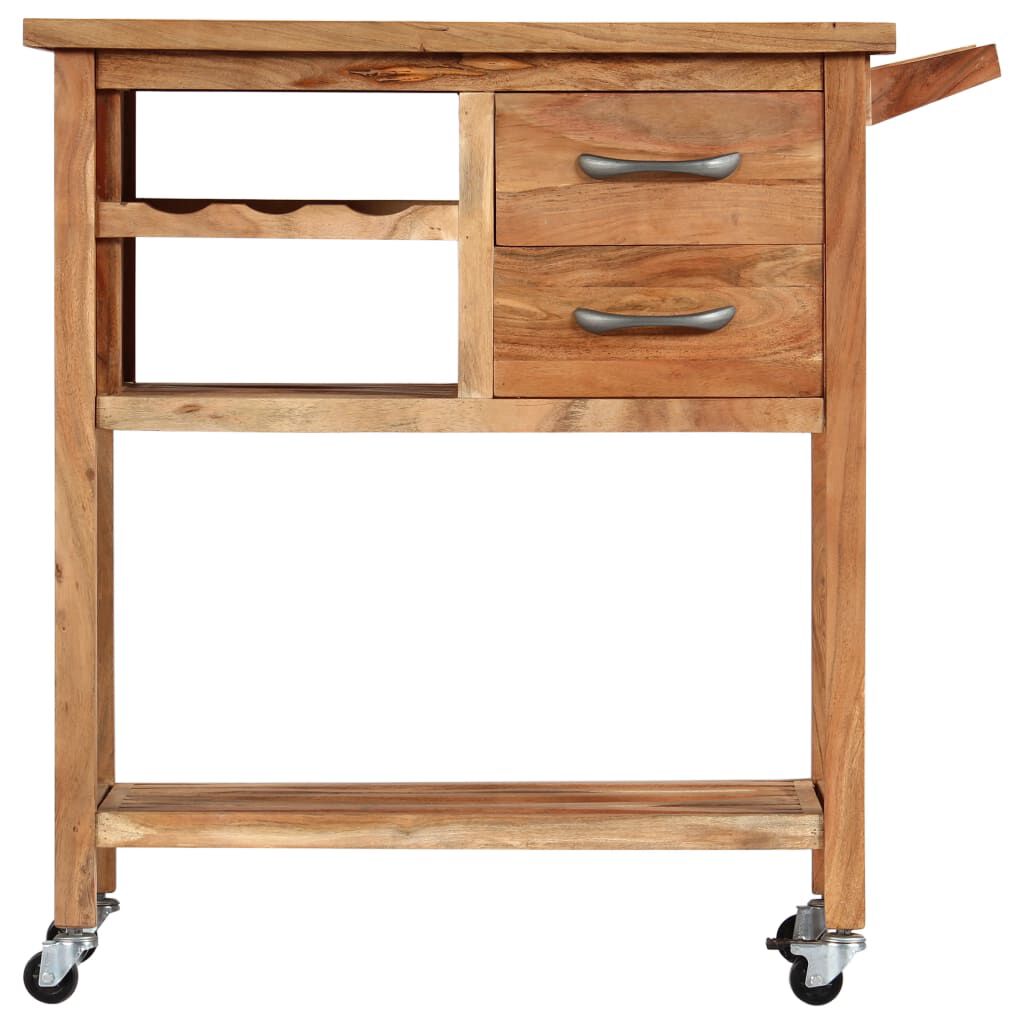 vidaXL Kitchen Trolley 80x45x91 cm Solid Wood Acacia