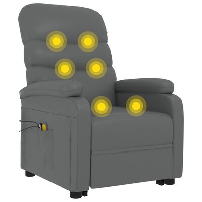vidaXL Stand up Massage Chair Anthracite Faux Leather