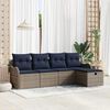 vidaXL Garden Sofa Set 5 pcs Grey and navy 231 x 117 x 85 cm