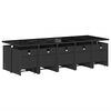vidaXL 15 Piece Garden Dining Set with Cushions Black Poly Rattan