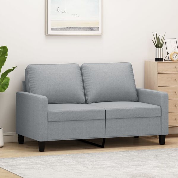 vidaXL 2-Seater Sofa Light Grey 120 cm Fabric