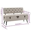 vidaXL Storage Bench with Backrest 110 cm Cream Fabric
