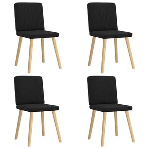 vidaXL Dining Chairs 4 pcs Black Fabric