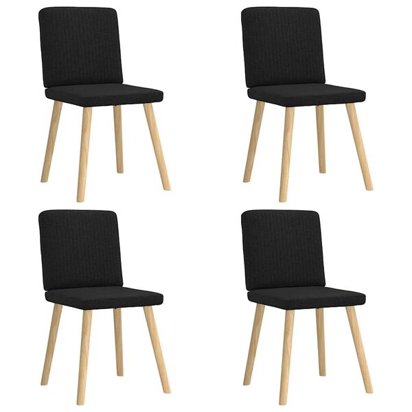 vidaXL Dining Chairs 4 pcs Black Fabric