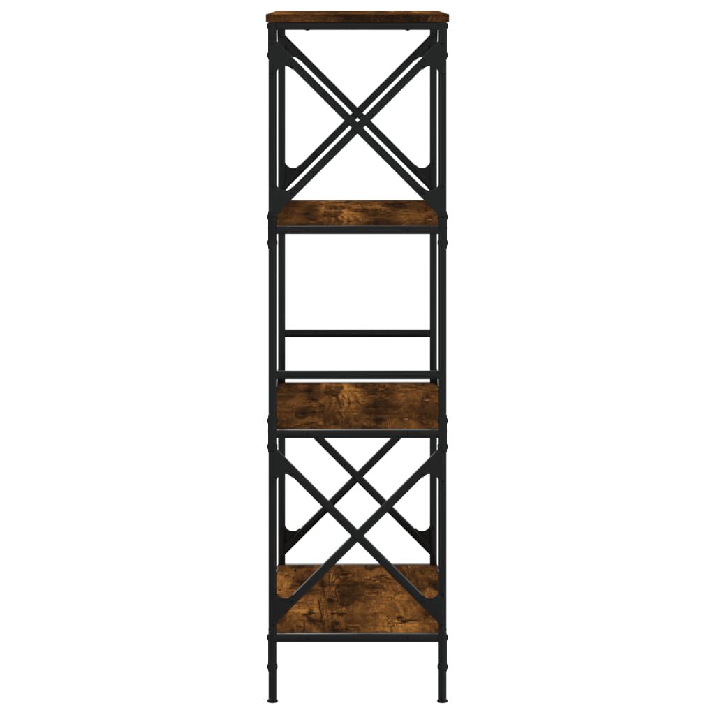 vidaXL Bookcase 4-Tier Smoked Oak 59x35x132 cm Engineered Wood