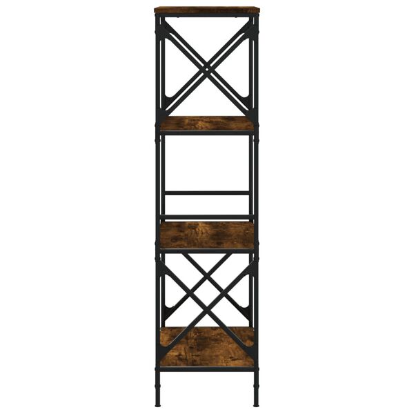 vidaXL Bookcase 4-Tier Smoked Oak 59x35x132 cm Engineered Wood