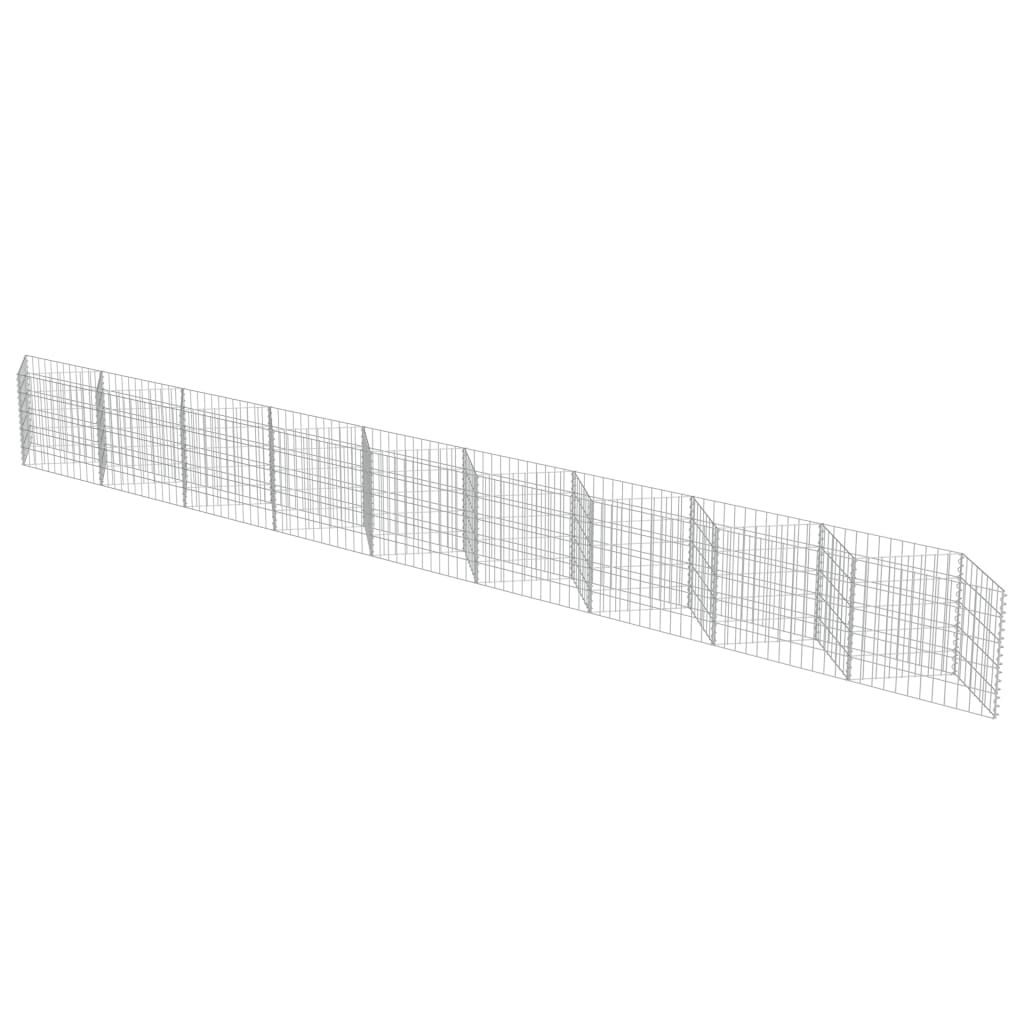 vidaXL Gabion Wall Galvanised Steel 630x30x50 cm