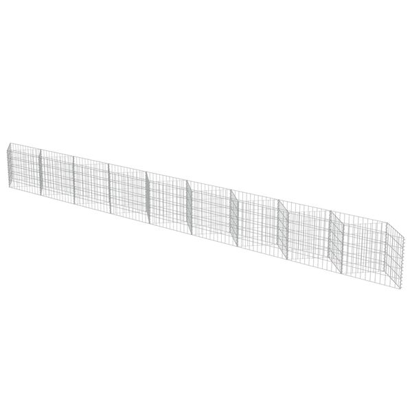 vidaXL Gabion Wall Galvanised Steel 630x30x50 cm