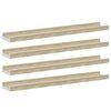 vidaXL Wall Shelves 4 pcs White and Sonoma Oak 60x9x3 cm