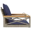 vidaXL Swing Bench with Cushions Grey 63x62x40 cm Poly Rattan