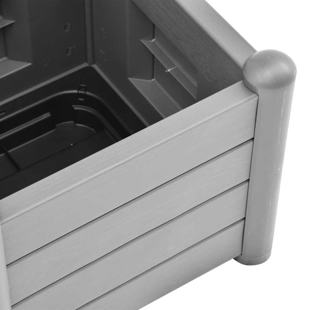 vidaXL Garden Planter with Trellis 43x43x142 cm PP Stone Grey