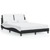 vidaXL Bed Frame with LED without Mattress "Zadar" Black and White 137x190 cm