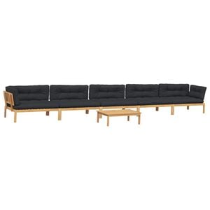 vidaXL 6 Piece Garden Pallet Sofa Set with Cushions Solid Wood Acacia