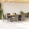 vidaXL 7 Piece Garden Dining Set with Cushions Grey Poly Rattan