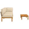 vidaXL Sofa Set with Cushion Plain 3 pcs Beige Solid Acacia Wood