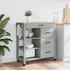 vidaXL Kitchen Trolley MONZA 84x40x90 cm Solid Wood Pine