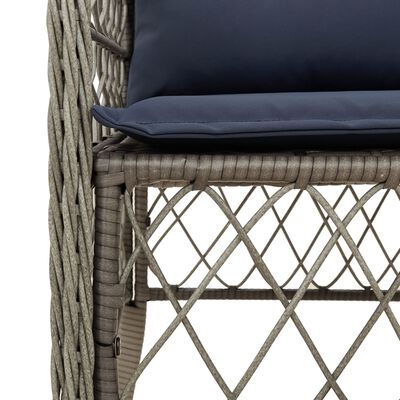 vidaXL 5 Piece Garden Dining Set with Cushions Grey Poly Rattan