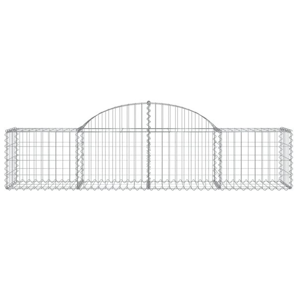 vidaXL Arched Gabion Baskets 4 pcs 200x50x40/60 cm Galvanised Iron