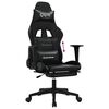 vidaXL Gaming Chair with Footrest Black Faux Leather