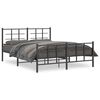 vidaXL Metal Bed Frame without Mattress with Footboard Black 150x200cm