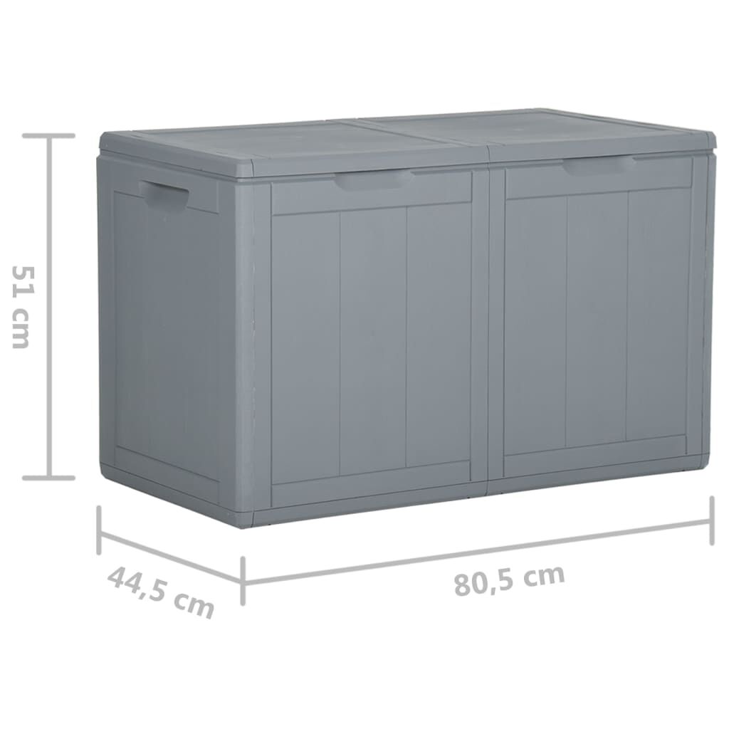 vidaXL Garden Storage Box 180L Grey PP Rattan