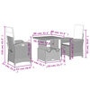 vidaXL 3 Piece Garden Dining Set with Cushions Grey Poly Rattan