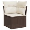 vidaXL 8 Piece Garden Sofa Set with Cushions Brown Poly Rattan