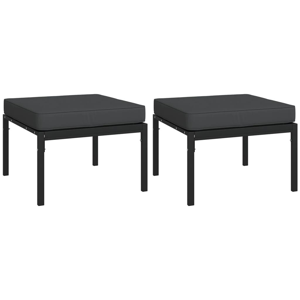 vidaXL 11 Piece Garden Lounge Set with Grey Cushions Steel