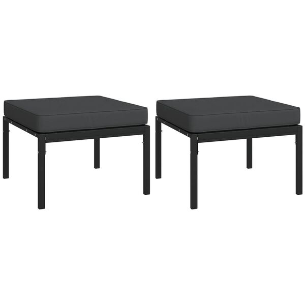 vidaXL 11 Piece Garden Lounge Set with Grey Cushions Steel