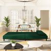 vidaXL 2-Seater Sofa Bed with Two Pillows Dark Green Velvet