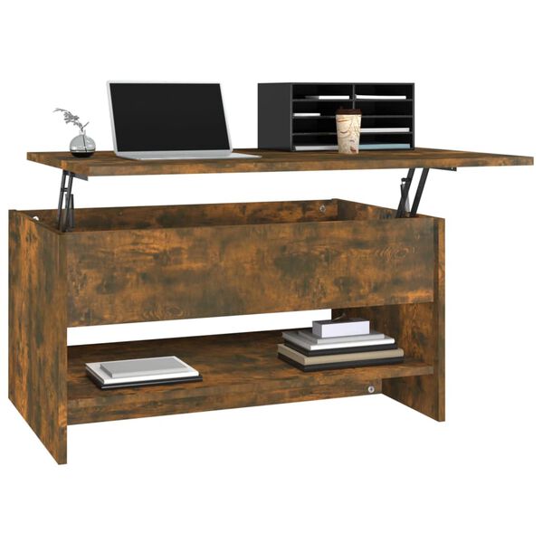 vidaXL Coffee Table Smoked Oak 80x50x40 cm Engineered Wood