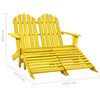 vidaXL 2-Seater Garden Adirondack Chair&Ottoman Fir Wood Yellow