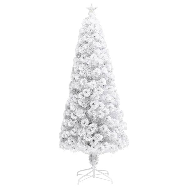 vidaXL Artificial Pre-lit Christmas Tree White 180 cm Fibre Optic