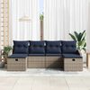 vidaXL Garden Sofa Set with Cushion 6 pcs Grey Poly rattan