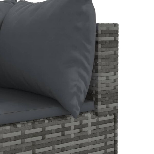 vidaXL 5 Piece Garden Lounge Set with Cushions Grey Poly Rattan