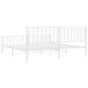 vidaXL Metal Bed Frame without Mattress with Footboard&nbsp;White 193x203cm