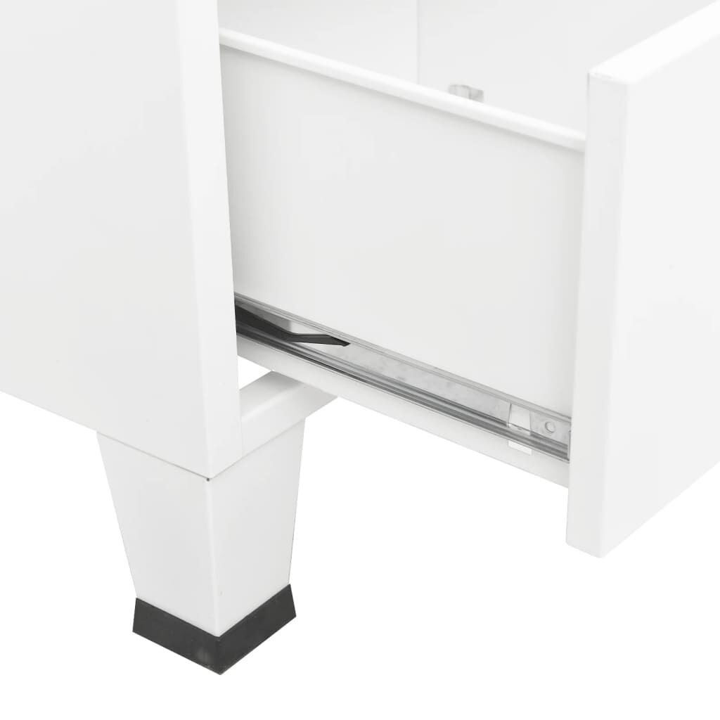 vidaXL Industrial Wardrobe White 67x35x107 cm Steel