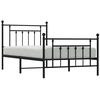 vidaXL Metal Bed Frame without Mattress with Footboard Black 100x190cm