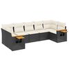 vidaXL 7 Piece Garden Sofa Set with Cushions Black Poly Rattan