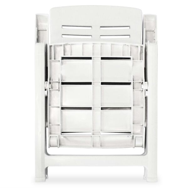 vidaXL Reclining Garden Chairs 2 pcs Plastic White