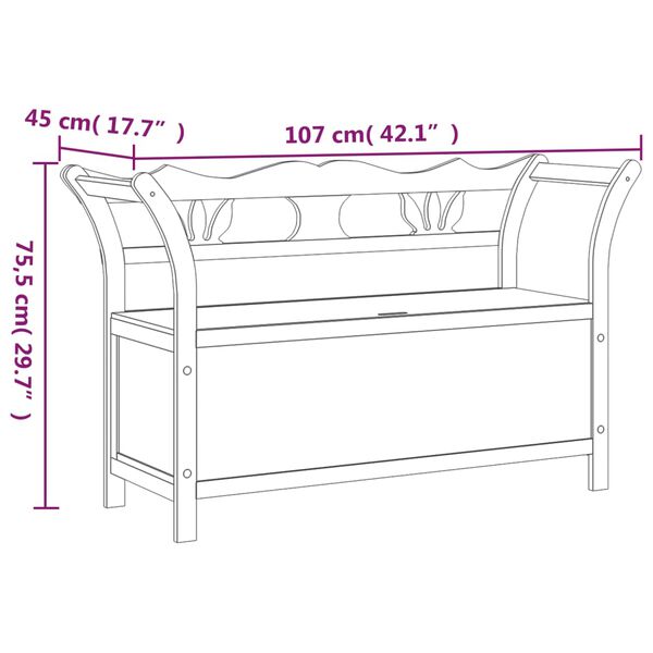 vidaXL Bench 107x45x75.5 cm Solid Wood Fir