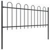 vidaXL Garden Fence with Hoop Top Steel 714.5x80 cm Black