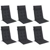 vidaXL Highback Chair Cushions 6 pcs Black Oxford Fabric
