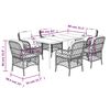 vidaXL 7 Piece Garden Dining Set with Cushions Grey Poly Rattan